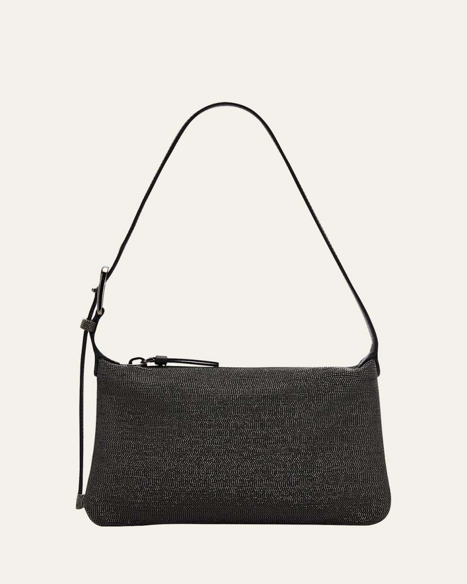Monili Zip Leather Shoulder Bag